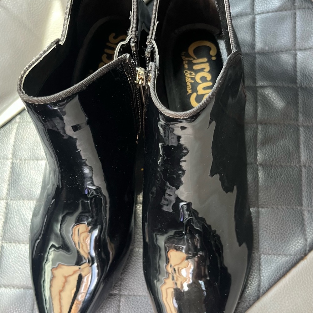 Circus by Sam Edelman Shiny Black Ankle Booties - Picture 11 of 13